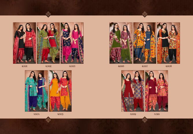 Jiyaan Patiyala Queen 4 Latest Fancy Designer Casual Wear Cotton Printed Patiala Dress Material Collection
